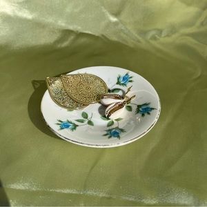 Antique blue floral plate